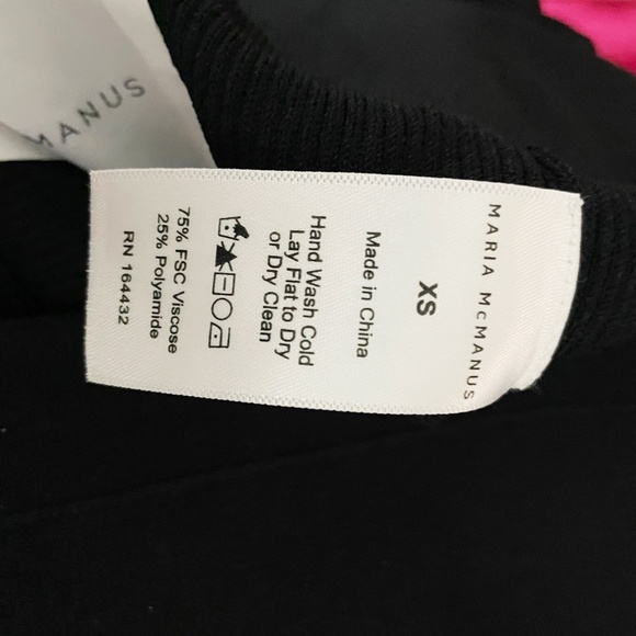 Maria McManus Rib Knit Stretch Mid Rise A Line Flare Midi Sweater Skirt Black XS - Picture 3 of 4